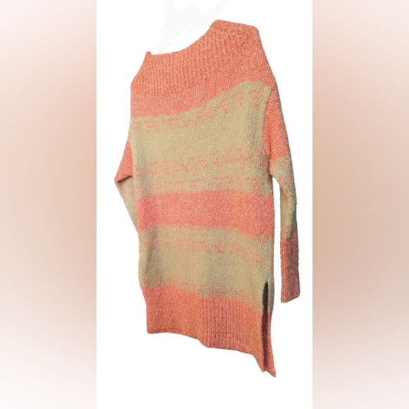 NWOT Anthropologie Pilcro light pink/tan boat neck, rugby style, split side - Picture 6 of 16